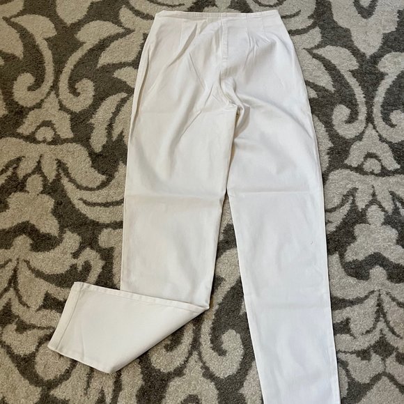 Vintage Moda International White Cotton Spandex Pants Size 6 NWT - Picture 2 of 4